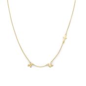 Zijwaarts Kruis Initialen Ketting [18K Goud Verguld]