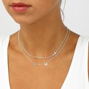 Collar Cruz Lateral [Plata de Ley]