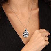 Levensdraad Silhouet Kaart Ketting [Sterling Zilver]