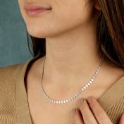 Fashionable Sterling Silver Chain With Dainty Spheres