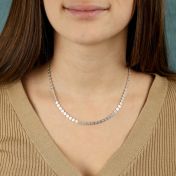 Fashionable Sterling Silver Chain With Dainty Spheres