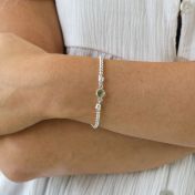 Birthstone bracelet enriched with Swarovski® crystals — Channel birthstones (6mm) of your choice