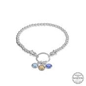 Bracelet Éclat Classique avec Pierres de Naissance [Argent 925]