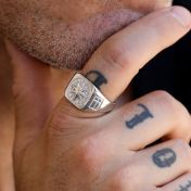 Classic Compass Men's Signet Ring - Sterling Silver