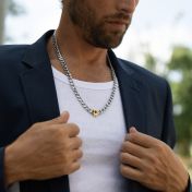 Two-Tone Cuban Link Chain For Men - Gold Nano Bible