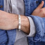  Manchette Gravée en Argent 925 pour Homme