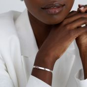 Pulsera Herringbone con Piedras de Nacimiento [Plata de Ley]