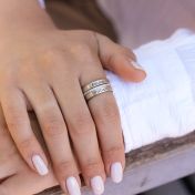 Anello Classico con Cristalli [Argento 925]