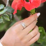 Thin Classic Crystal Ring [Sterling Silver]