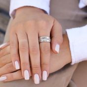 Anello Classico con Cristalli [Argento 925]