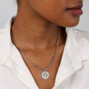 Collier Prénom Boussole Familiale Pour Femmes [Argent 925]