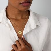 Familienkompass Namenskette für Damen [750er vergoldet]