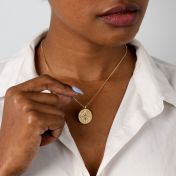 Compass Women Necklace with Coordinates [18K Gold Plated]