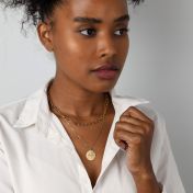 Familienkompass Namenskette für Damen [750er vergoldet]