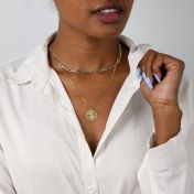 Compass Women Necklace with Coordinates [18K Gold Plated]