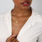 Kompas Vrouwen Ketting met Coördinaten [18K Goud Verguld]