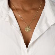 Kompas Vrouwen Ketting met Coördinaten [18K Goud Verguld]