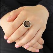Through the Smoke Smoky Topaz Ring [18K Gold]