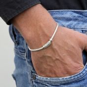 Pulsera de Cadena de Serpiente con Grabado - Plata de Ley 