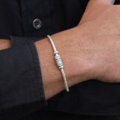 Pulsera de Cadena de Serpiente con Grabado - Plata de Ley 