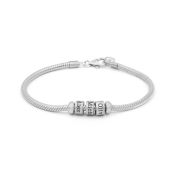 Pulsera de Cadena de Serpiente con Grabado - Plata de Ley 