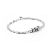 Pulsera de Cadena de Serpiente con Grabado - Plata de Ley 