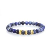 Bracelet Sodalite avec Prénom pour Femme [Plaqué Or 18ct]