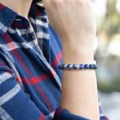 Pulsera de Mujer de Sodalita con Nombre [Plata de Ley]