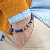 Namensarmband aus Sodalith für Herren