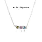 Collar de Piedras de Nacimiento Flujo de Amor [Plata de Ley] 