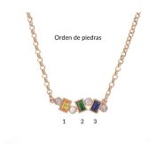 Collar de Piedras de Nacimiento Flujo de Amor [Bañado en Oro Rosa de 18K] 