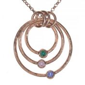 Spheres of Love Birthstone Necklace [Hammered - Rose Gold Plated]