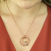 Collier Martelé Cercles d’Amour [Plaqué Or Rose 18ct]