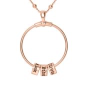 Family Circle Name Necklace [18K Rose Gold Plated]