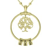 Lebensbaum Kette mit Namen [750er vergoldet]