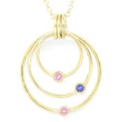 Collar de Piedras de Nacimiento Aros de Amor [Bañado en Oro 18K]