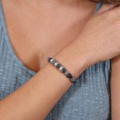 Armband aus Hämatit und Achat mit Gravur [Sterlingsilber]