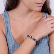 Bracelet Onyx et Agate Avec Noms [Argent 925]