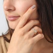 Familie Cirkels Spinner Ring Glanzend [Sterling Zilver/10K Gouden Spinners] - 2 Spinners