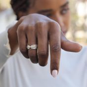 Familie Kringen Kralen Spinner Ring Glanzend [Sterling Zilver] - 1 Spinner