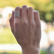 Swan Name Ring - 4 Names [Sterling Silver]