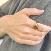 Anillo Cisne con Nombre - 4 Nombres [Bañado en Oro de 18K]