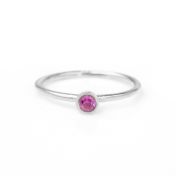 Bague Carina. Petite Pierre Ronde [Argent 925]