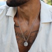 Star Of David Engraved Necklace For Men - Sterling Silver