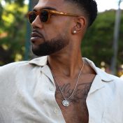 Star Of David Engraved Necklace For Men - Sterling Silver