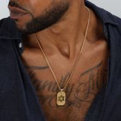 Star of David Tag Engraved Necklace For Men - 18K Gold Plated