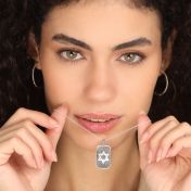 Gegraveerde Ketting met Ster van David Hanger [Sterling Zilver]