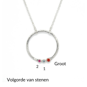 A Mother's Love Birthstone Necklace [Hammered - Sterling Silver]