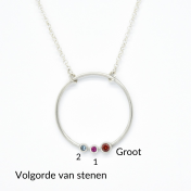 Moedersliefde Geboortesteen Ketting [Sterling Zilver]