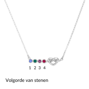 Banden van het Hart Geboortesteen Ketting [Sterling Zilver]